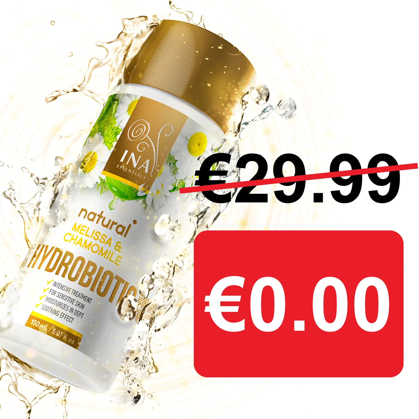 + Oferta Hydrobiotic - Camomila, Erva-Cidreira e Aloé Vera - cuidado calmante intensivo para peles Sensíveis