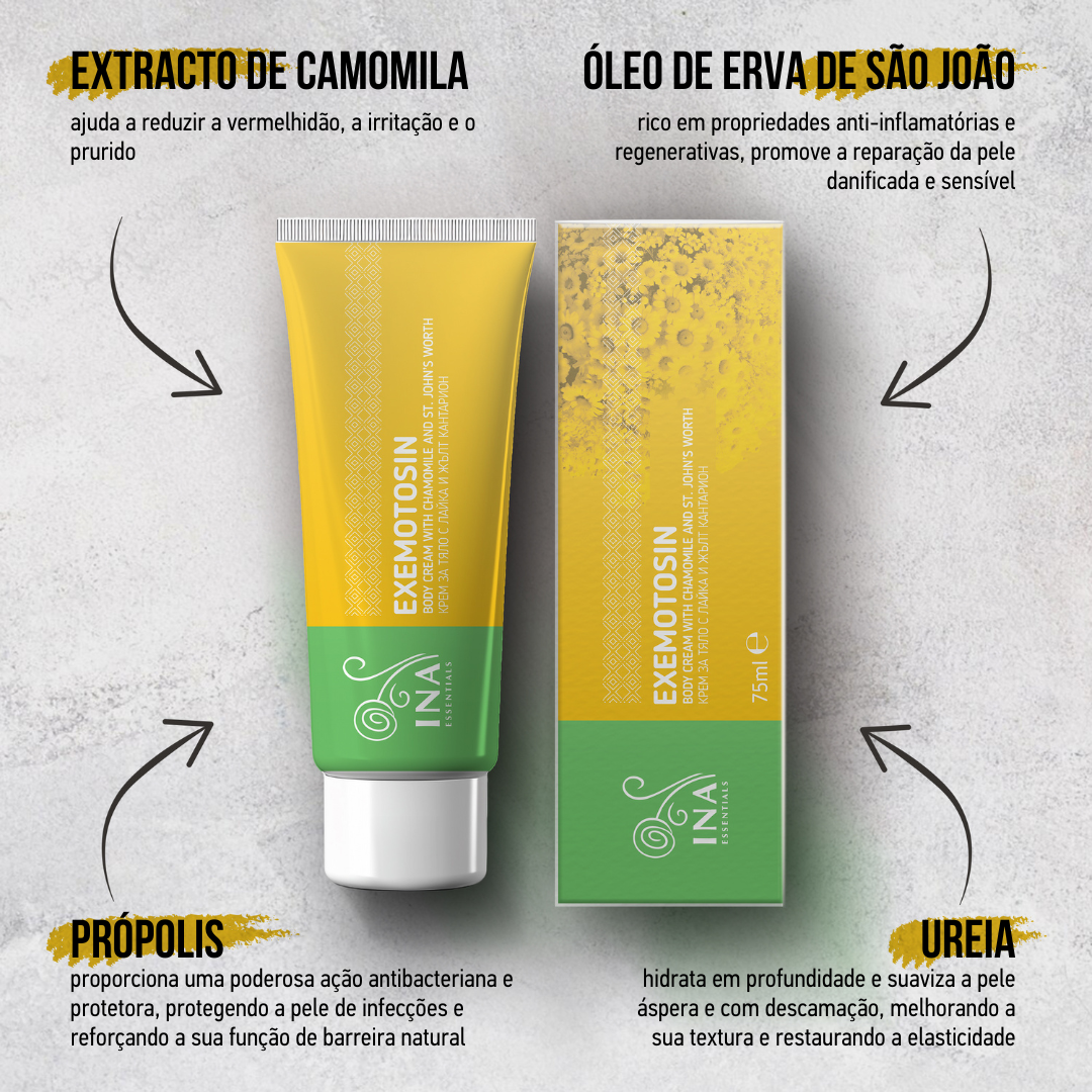 Compre 2 Cremes para Psoríase, Eczema e Pele Irritada e receba 1 Água de Camomila Orgânica Grátis