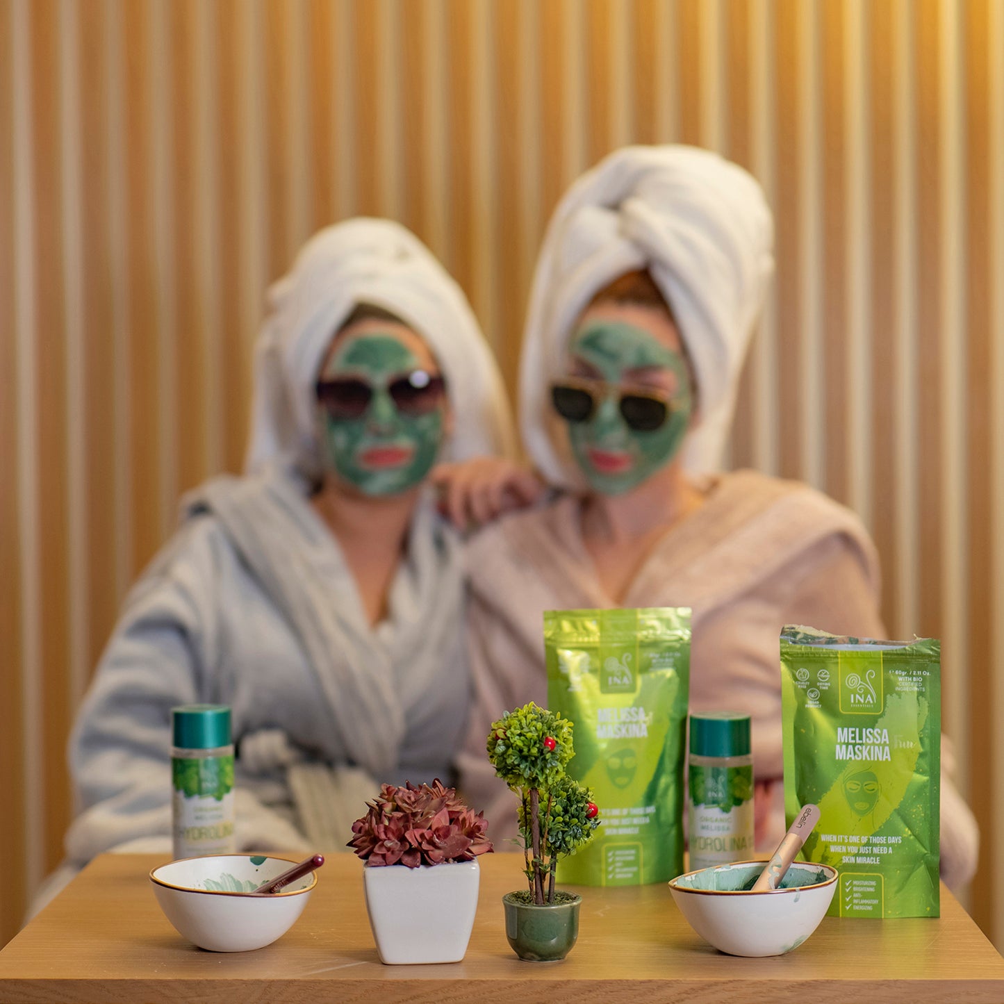 Máscara facial - Maskina de Erva-Cidreira (Melissa) - cuidado intensivo para pele Seca e Cansada