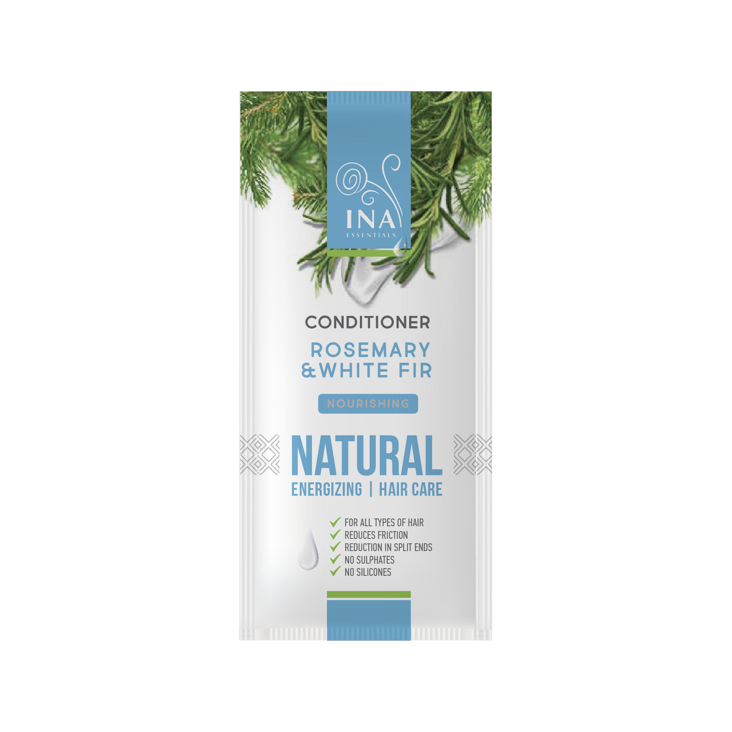 + Oferta Condicionador Natural com óleo de Alecrim e Abeto branco - cuidado nutritivo intensivo para todos os tipos de cabelo (amostra)