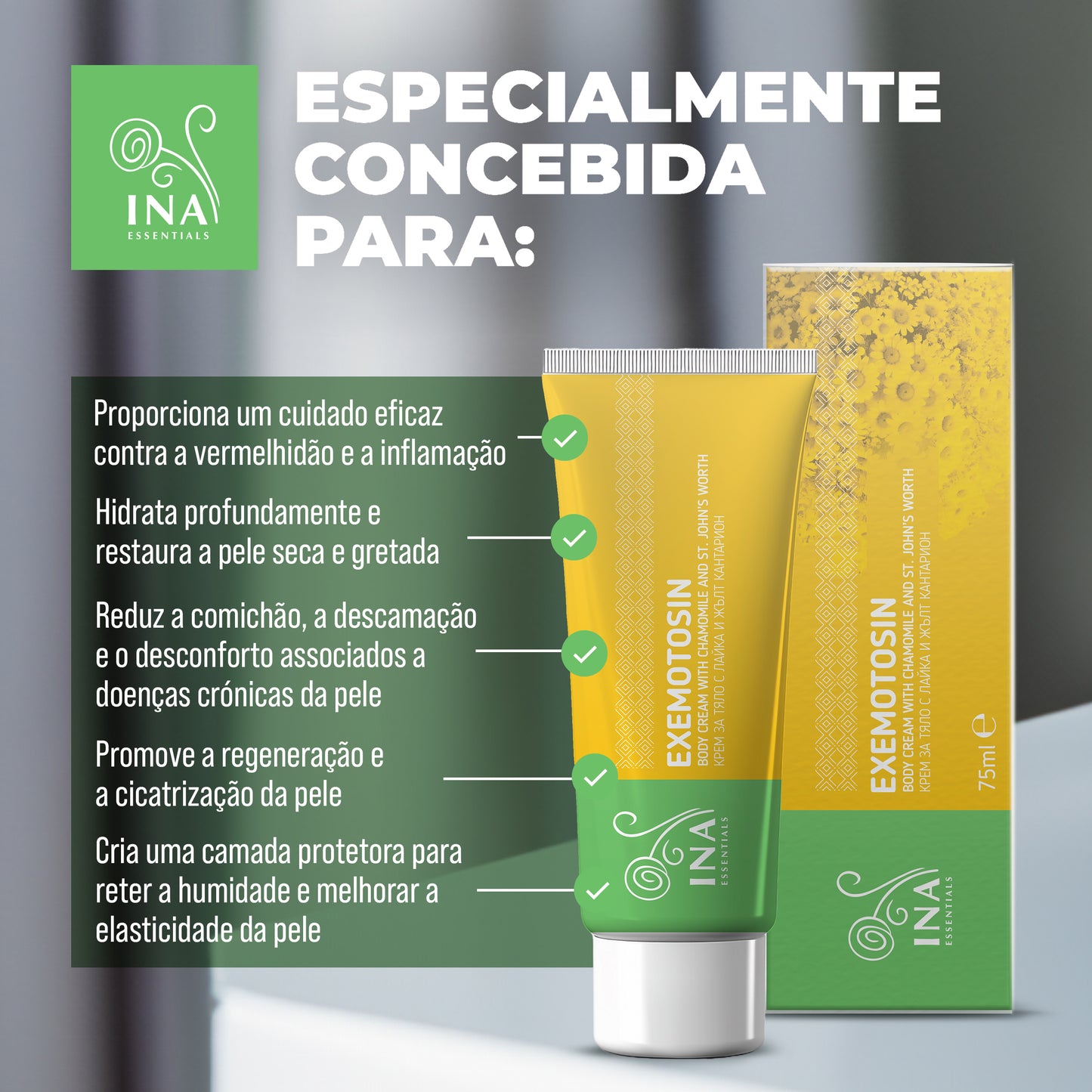 Compre 2 Cremes para Psoríase, Eczema e Pele Irritada e receba 1 Água de Camomila Orgânica Grátis