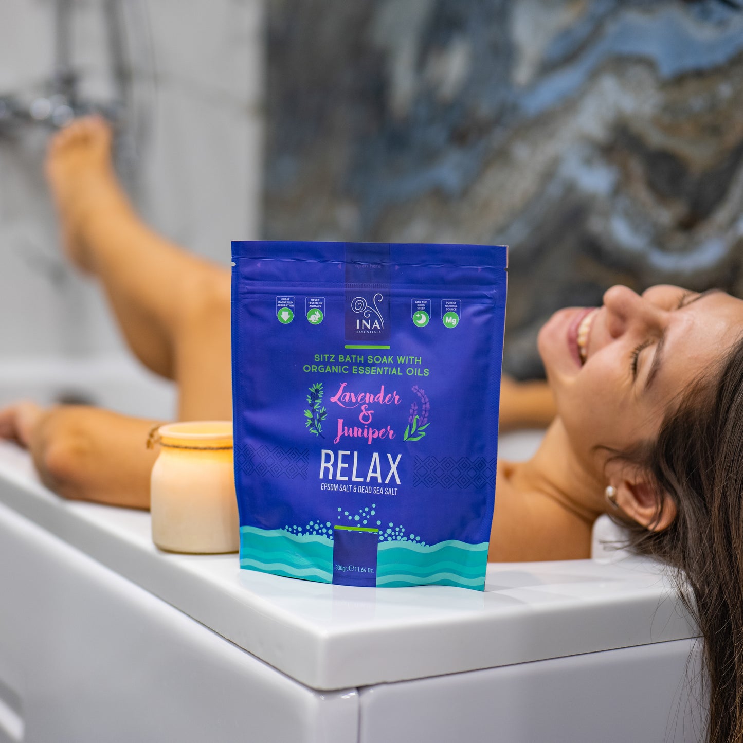 Relax - Sais de banho com Lavanda e Zimbro para Relaxamento e alívio do Stress