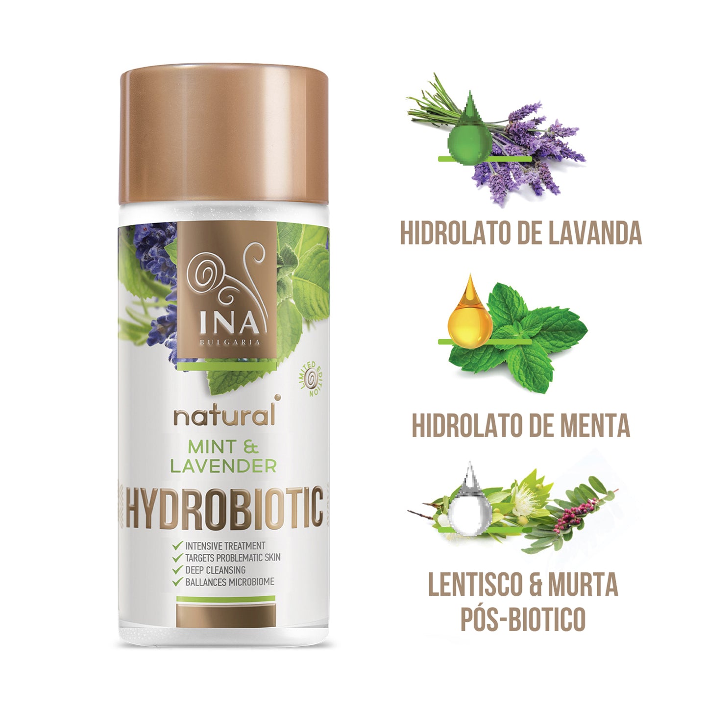 Hydrobiotic - Lavanda e Menta - cuidado intensivo para Acne