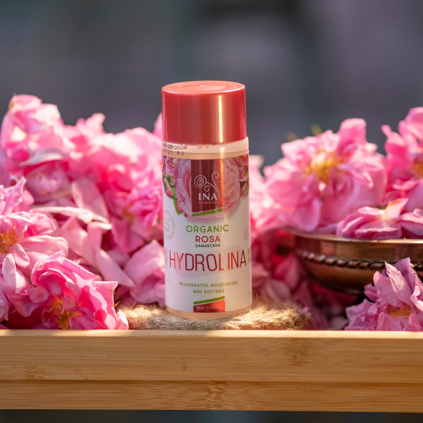 Água de Rosas Orgânica - Hydrolina para pele Seca