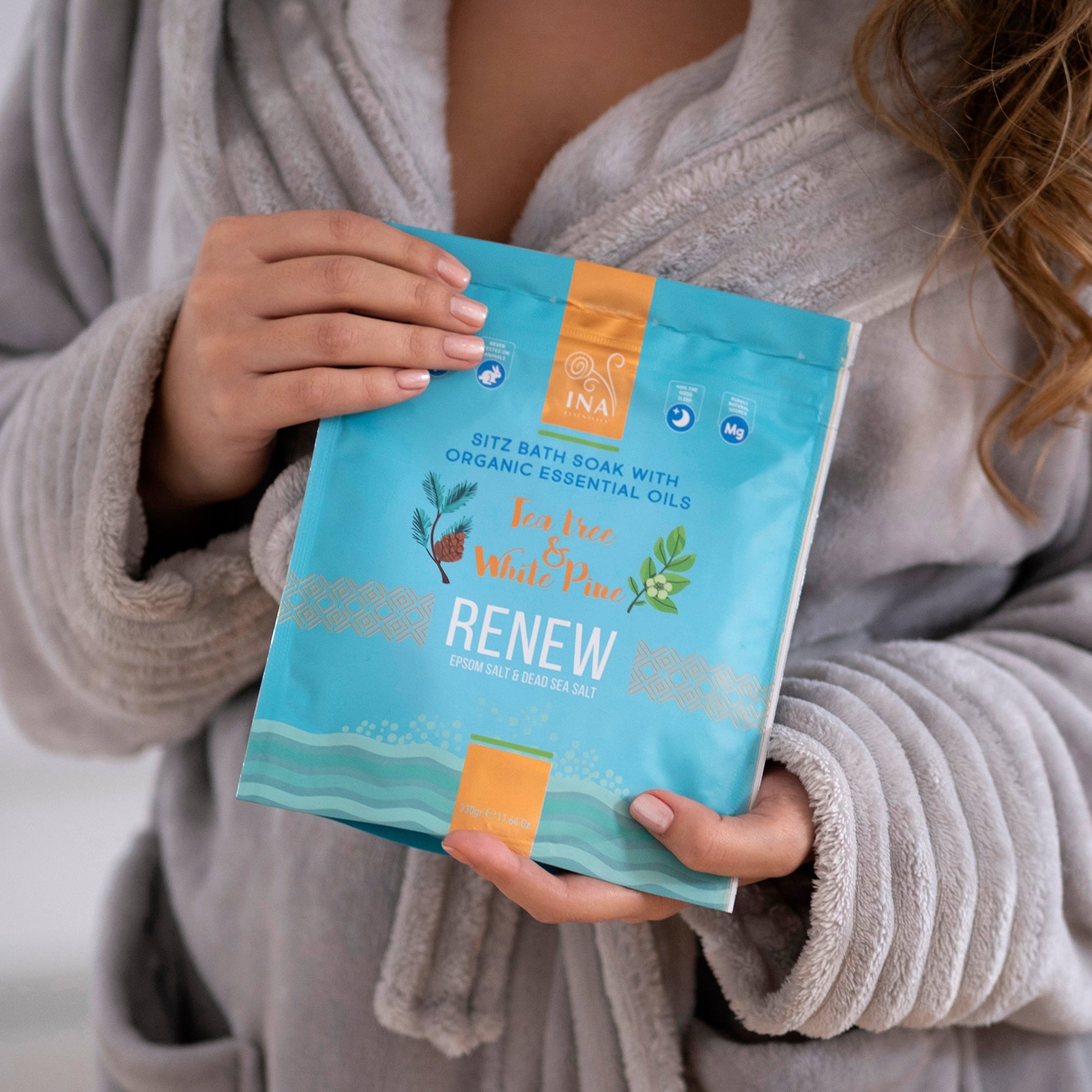 Renew - Sais de banho com Árvore do Chá e Pinho Branco para pernas cansadas e Fungos