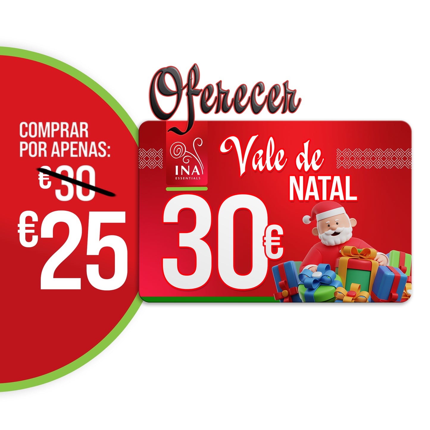 Compre um voucher de Natal no valor de 30€, pague 25€ - Voucher Digital