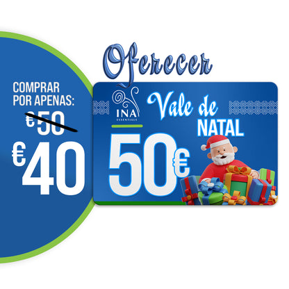 Compre um voucher de Natal no valor de 50€, pague 40€- Voucher Digital