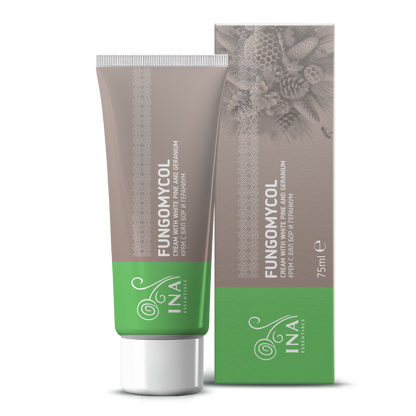 Creme 2 em 1 para Fungos nas unhas, Pele seca e gretada - com Pinho branco, Ureia e Gerânio