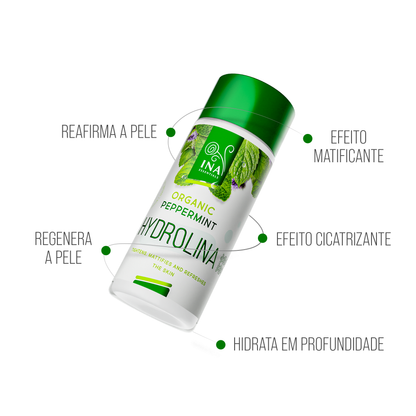 Água de Hortelã (Hortelã-Pimenta) Orgânica - Hydrolina para pele Firme e com efeito Mate
