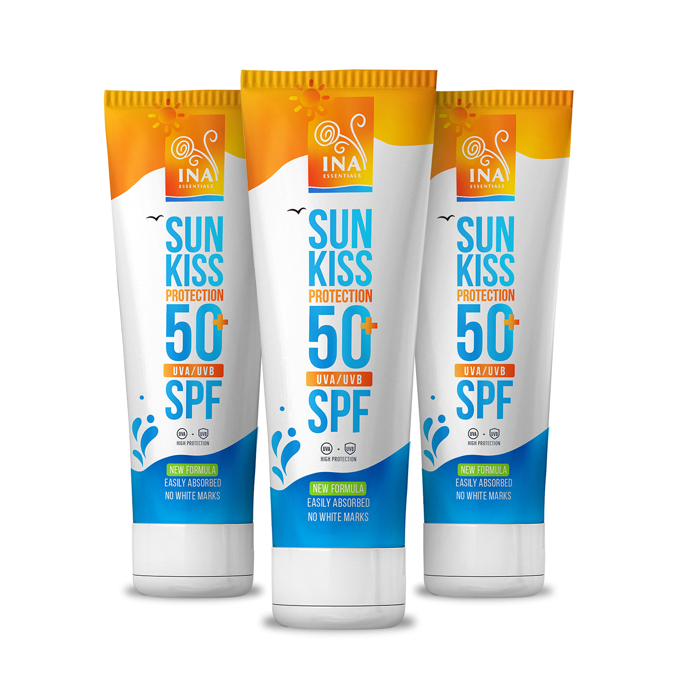 Pack familiar de proteção solar - 2+1 Protetor solar natural para rosto e corpo SPF 50+ com Abeto Branco Orgânico