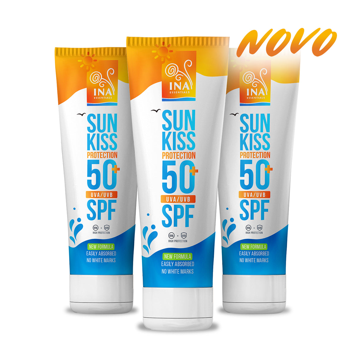 Pack familiar de proteção solar - 2+1 Protetor solar natural para rosto e corpo SPF 50+ com Abeto Branco Orgânico