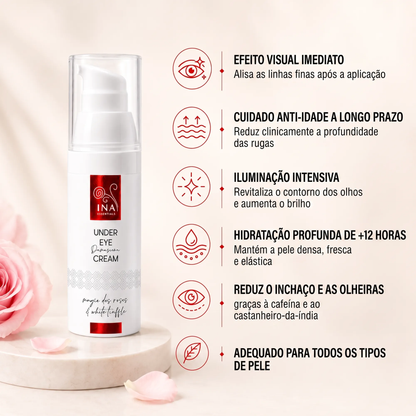 Creme de Contorno de Olhos Premium Anti-Idade com Rosa - Rose Eye Lift
