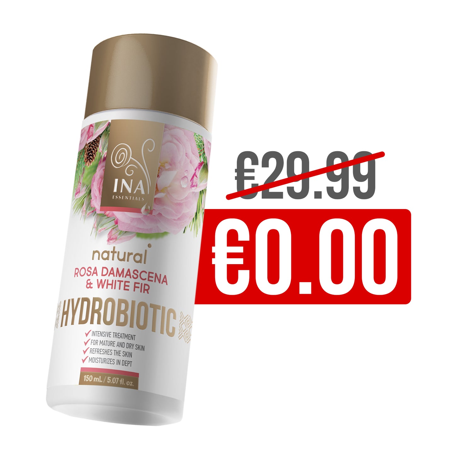 + Oferta Hydrobiotic - Rosa, Abeto Branco e casca de Limão - cuidado Anti-age intensivo