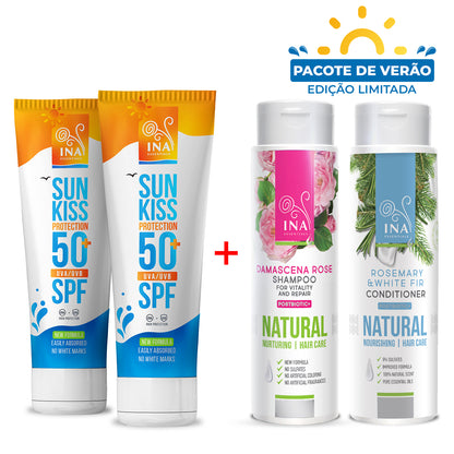Compre 2 Protetores Solares e Receba um Champô e um Condicionador Grátis