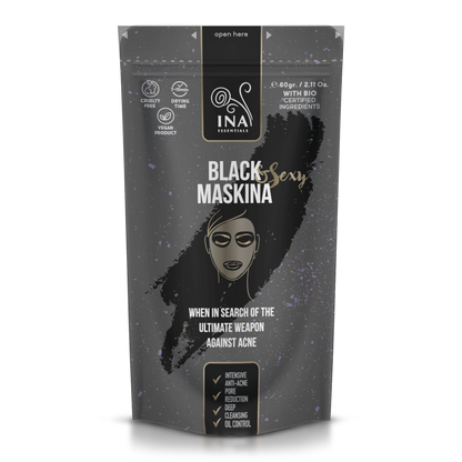Máscara facial - Maskina Preta - cuidado intensivo para Acne e Pontos negros