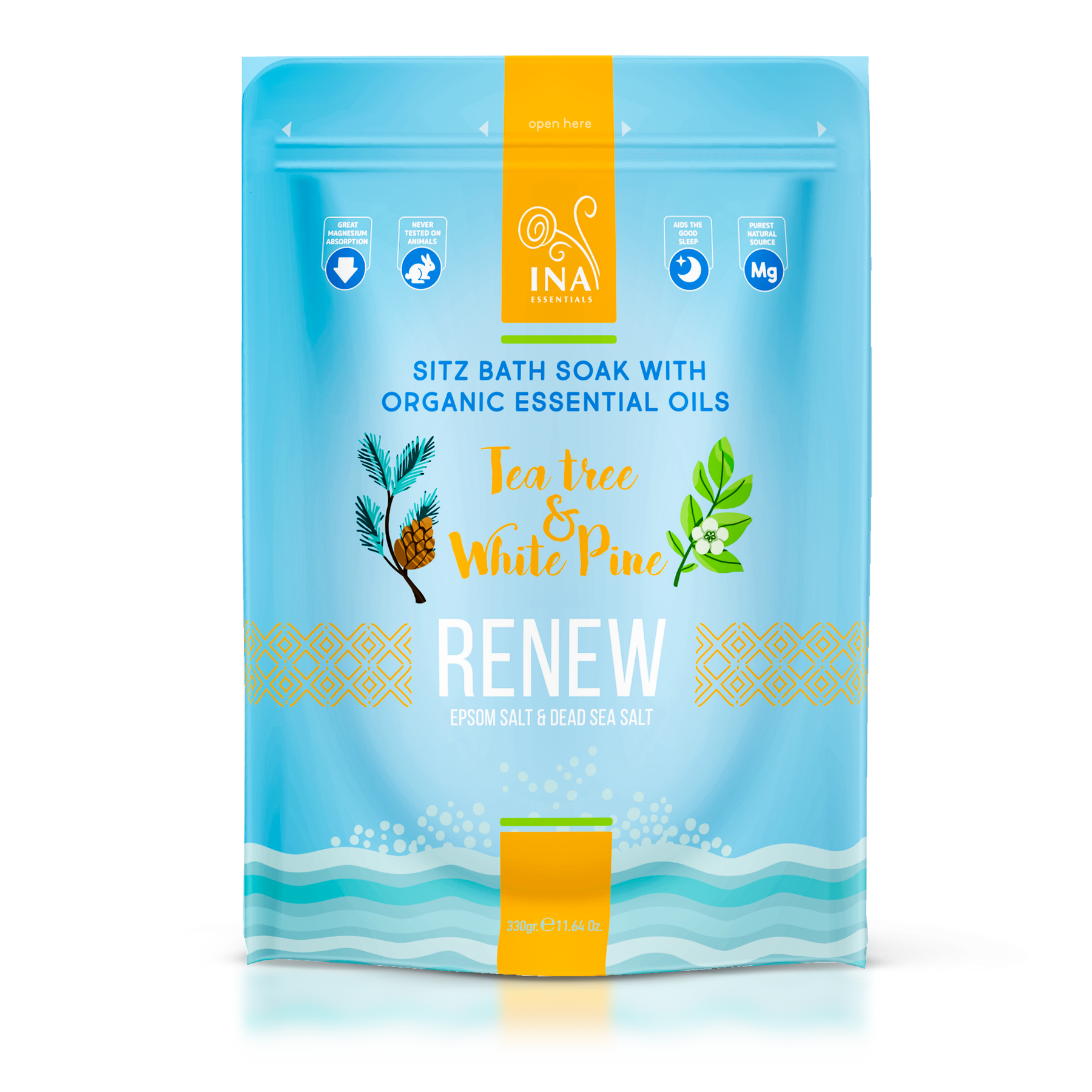 Renew - Sais de banho com Árvore do Chá e Pinho Branco para pernas cansadas e Fungos